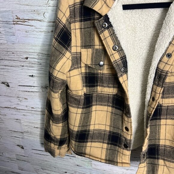 Lucky Brand Plaid Sherpa-Lined Shirt Jacket -small - Picture 3 of 7